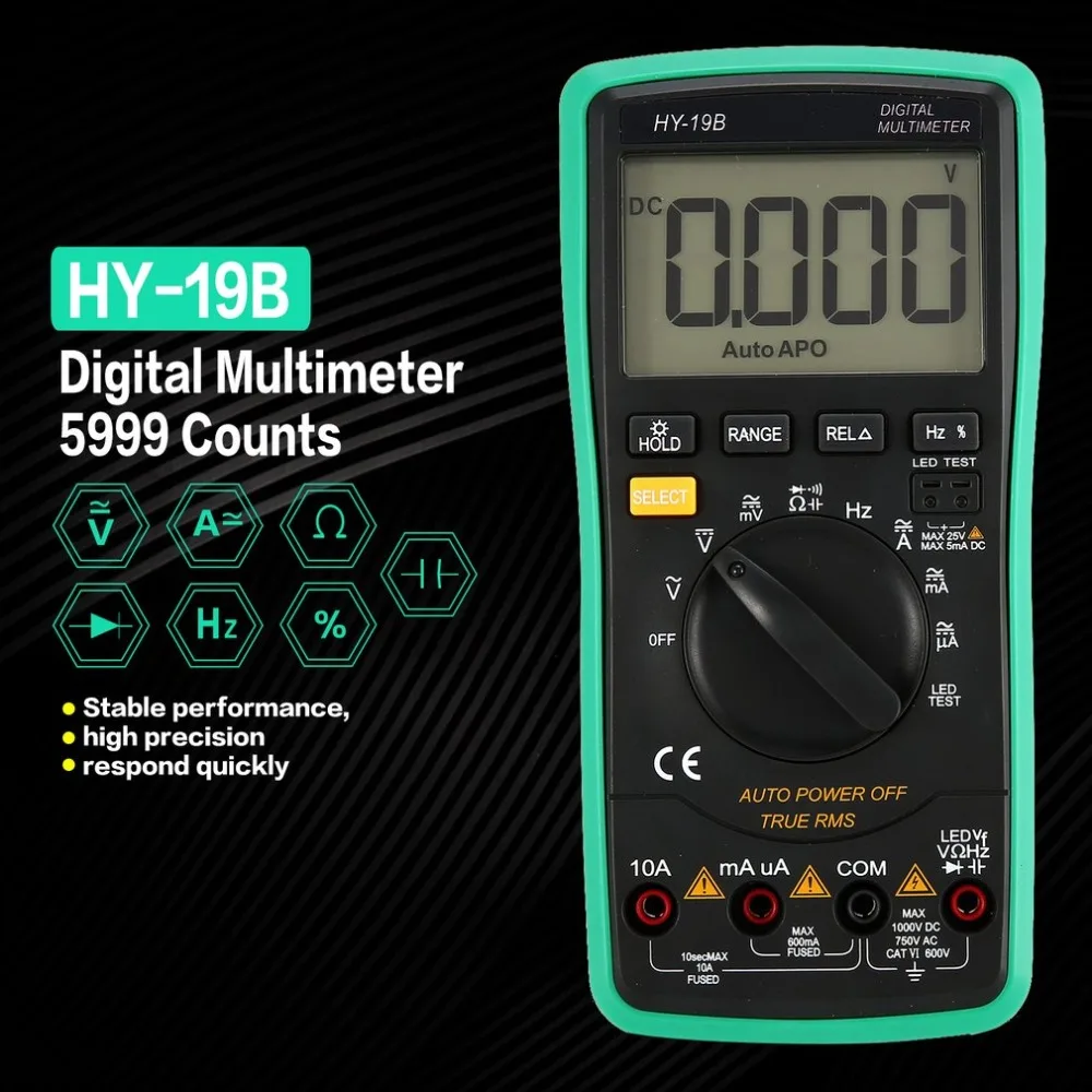 Цифровой мультиметр HY 19B DC/AC Измеритель тока напряжения ручной Амперметр тестер