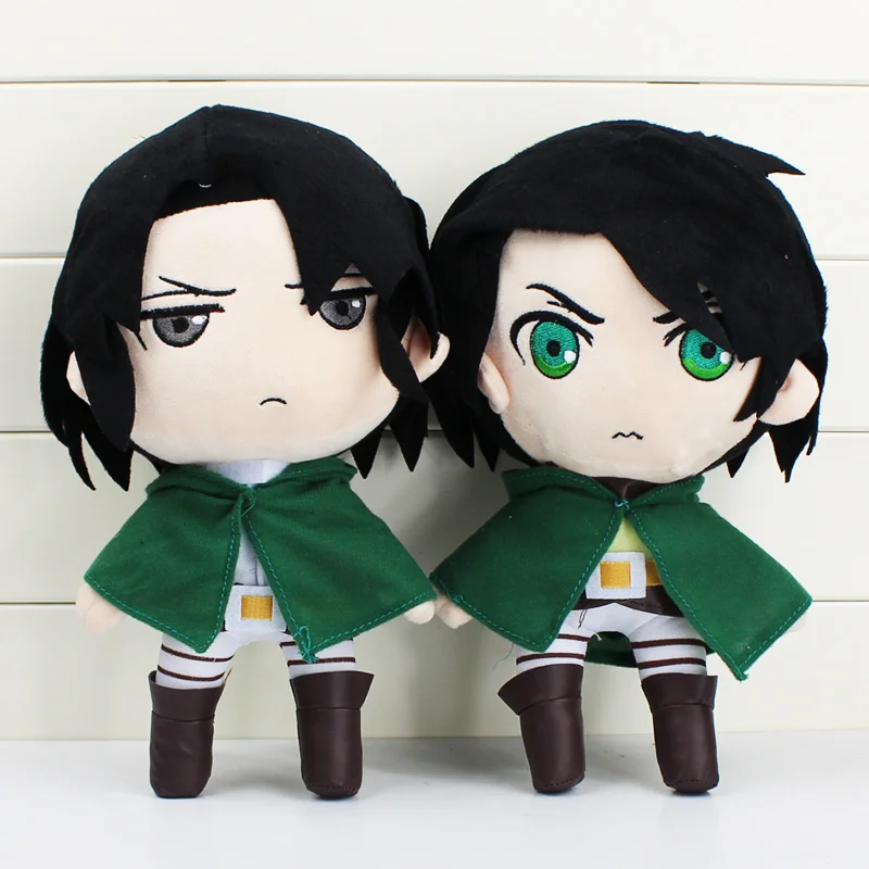 28 см атака на Титанов плюшевые Shingeki No Kyojin Levi Rivaille фигурки Мягкие куклы игрушки