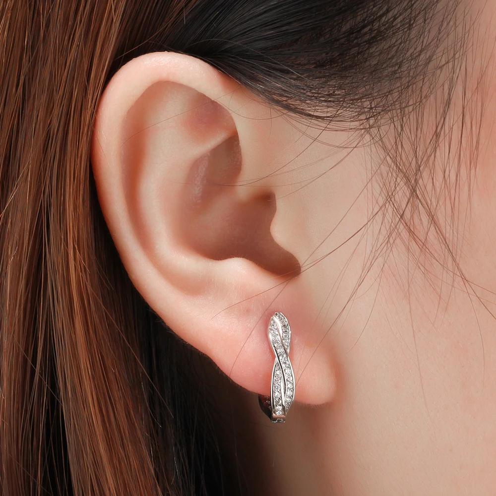 Серьги кольца из серебра 925 пробы женские с фианитом|hoop earrings|earrings forearrings for women |