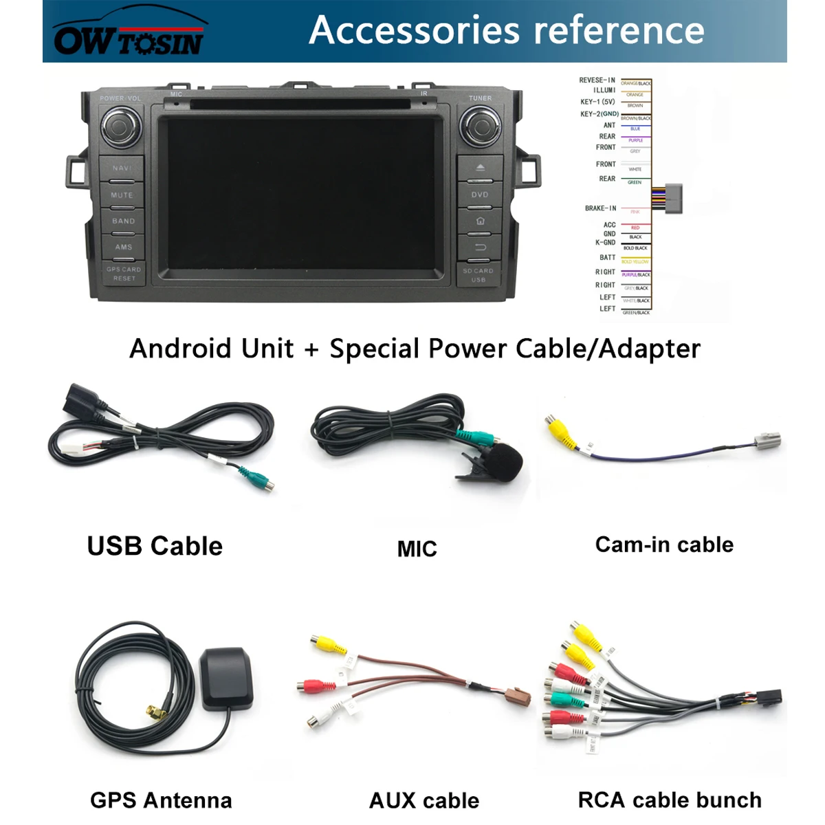 Автомагнитола с GPS Navi 7 &quotIPS 8 ядер 4 Гб ОЗУ + 64 ПЗУ Android 9 0 для Toyota Avensis 2009-2015 DSP CarPlay Parrot