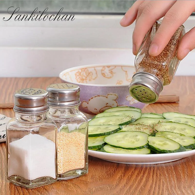 Прозрачная кухонная баночка для приправ коробочка стеклянная приправа коробка