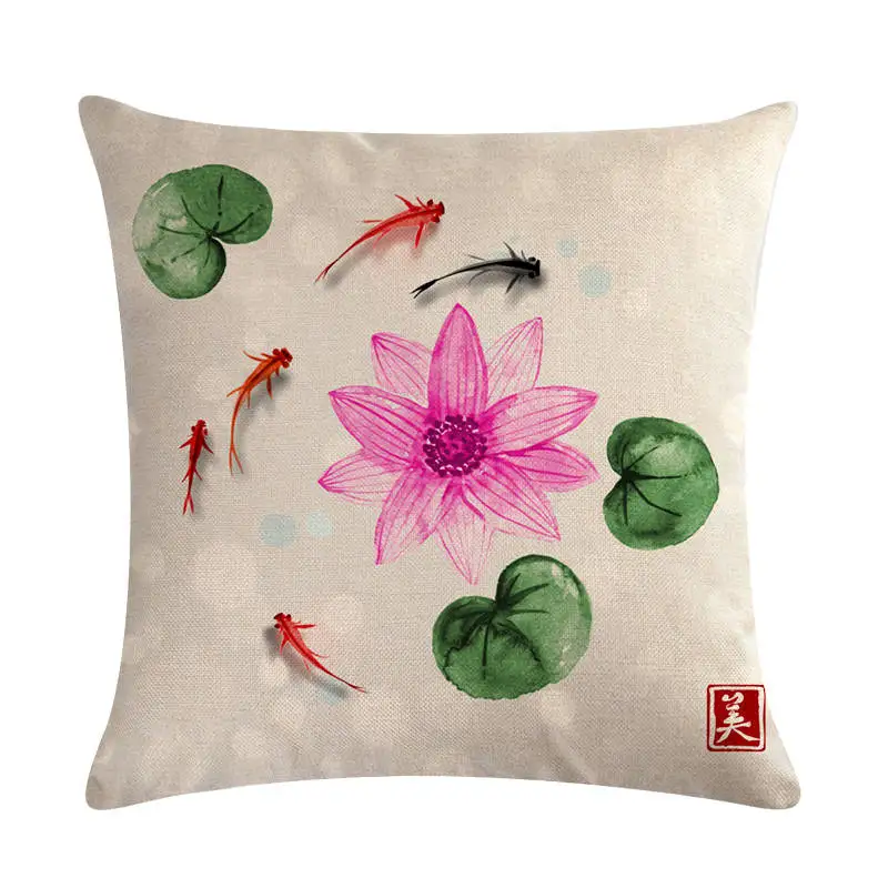 Наволочка с золотыми рыбками декоративная наволочка рисунком якоря|Наволочки| |