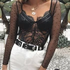 Лидер продаж, сетчатый кружевной боди, женский боди, прозрачный сексуальный комбинезон с длинным рукавом, комбинезон, Бралетт, боди