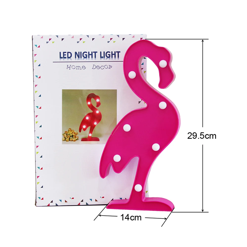 

Flamingos 3D Wall Lamps LED Night Light For Kids Rooms Battery Power Night Table Plastic Lamp Party Light Decoration Lamp