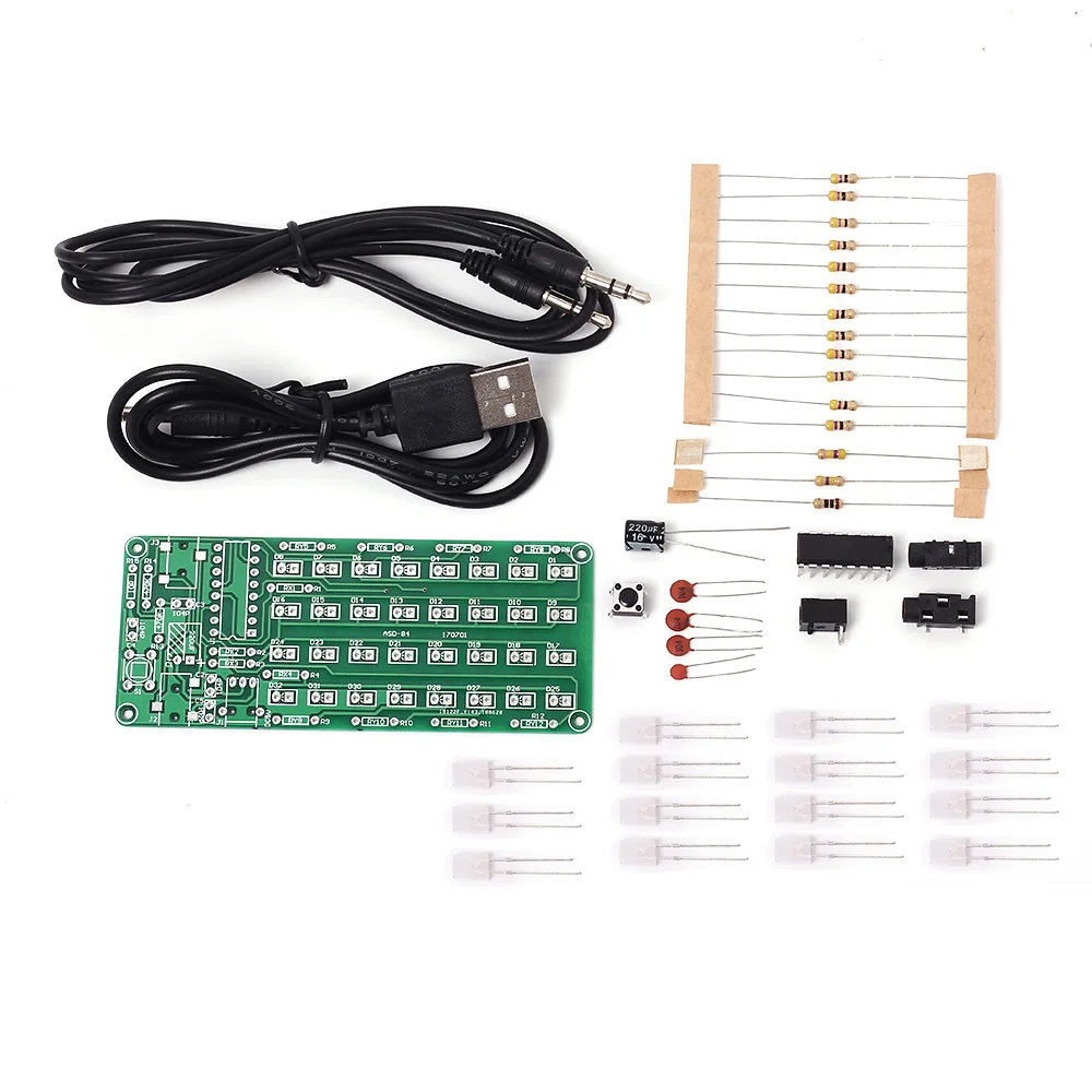 Электронный DIY Kit индикатор уровня ASD-84 аудио спектр 8x4 голос спектр светодиодные лампы красный+ синий цветной дисплей DC 5V