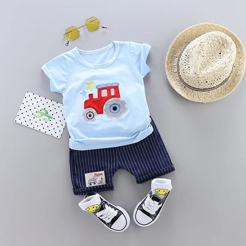 Scsech/Новая летняя одежда для малышей тонкая хлопковая Футболка с мультяшным