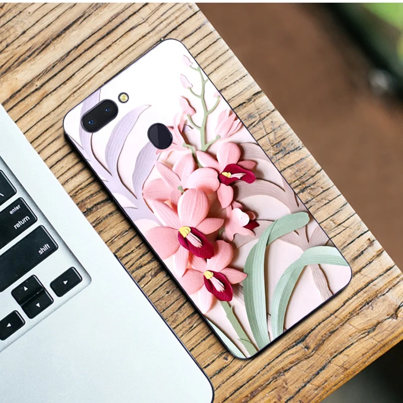2 шт. для OPPO R15 чехол задняя крышка красивые цветы мягкий силиконовый R 15 чехлы OPPOR15