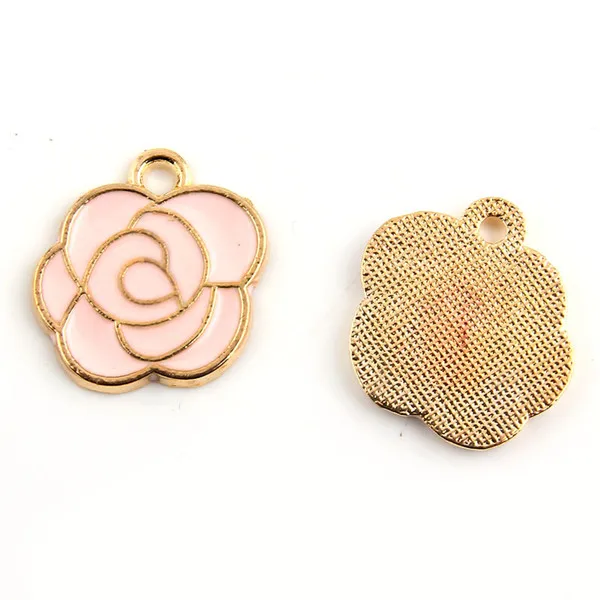 30 шт. модные подвески из сплава с эмалью и розой для браслета ожерелья серьги