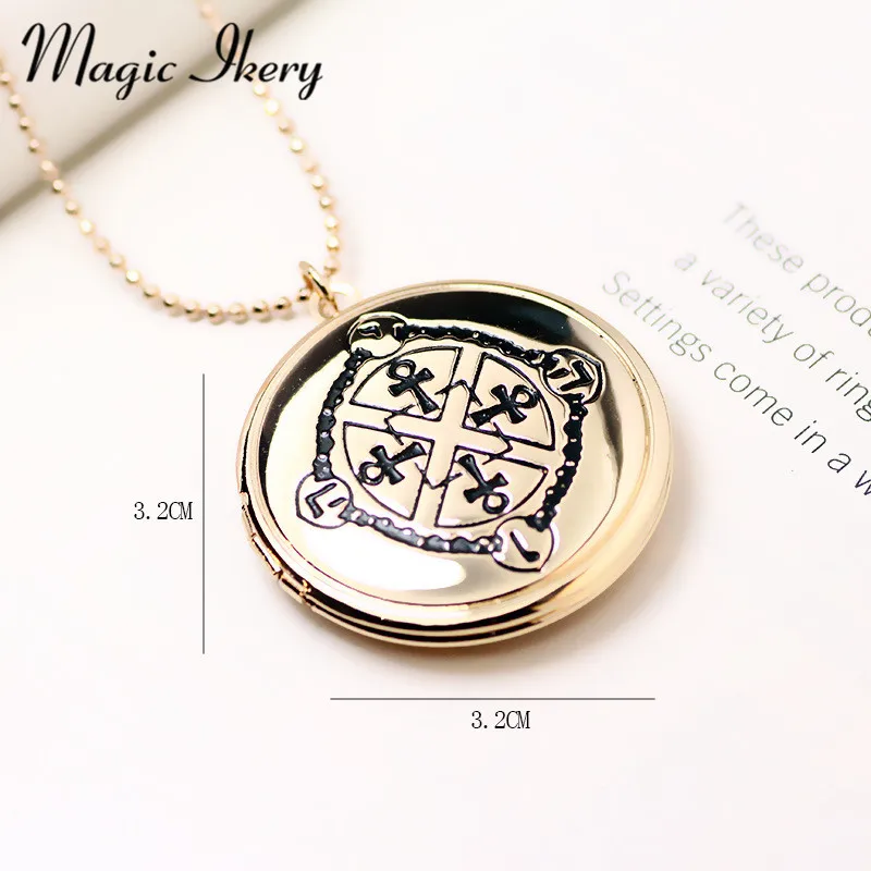 Волшебная Ikery круглая фотопамять плавающий медальон крест ожерелье аромат
