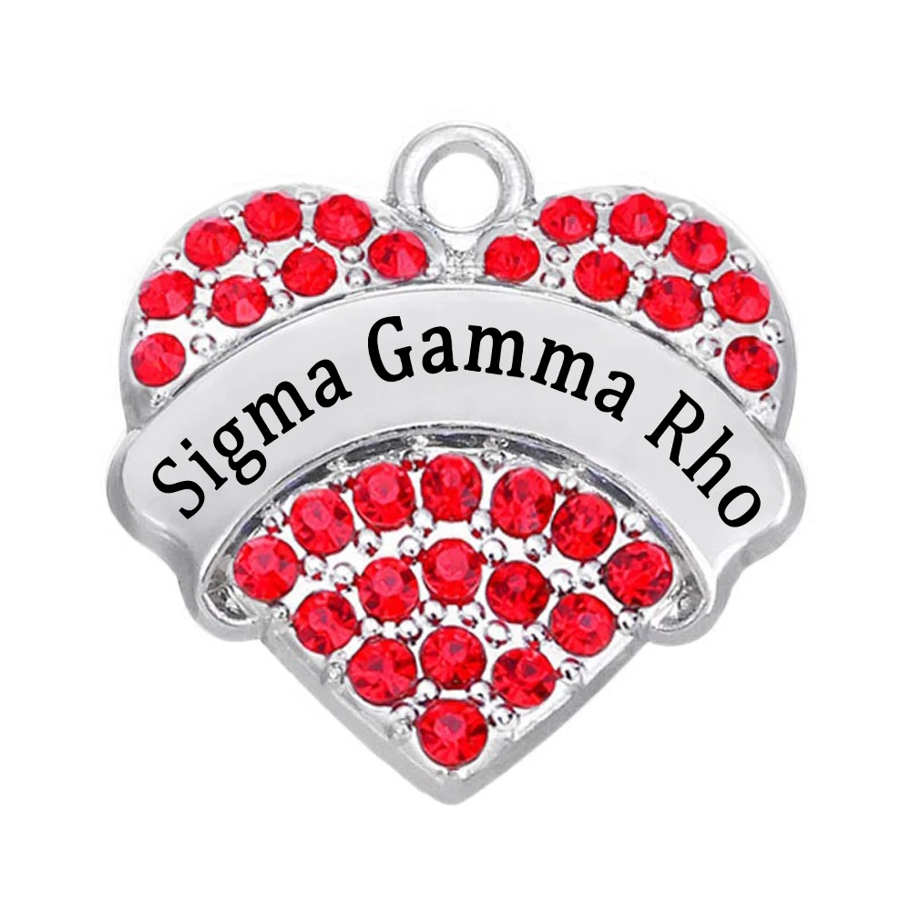 Популярная инкрустированная Подвеска со стразами в форме сердца sigma gamma rho