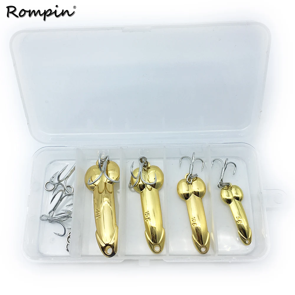 

Rompin DD ложка 4 шт./коробка, приманка для рыбной ловли, искусственная приманка 10 г, 1, 20 г, серебристая, золотистая, металлическая приманка, Спинн...
