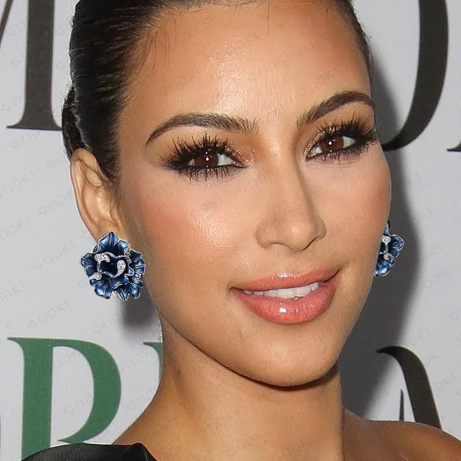 GODKI 24 мм дизайнерские модные популярные роскошные серьги в виде цветков бегонии