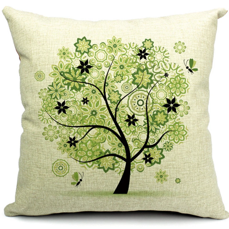 Красочное дерево цветочный с принтом льняной хлопковый диван тв диване