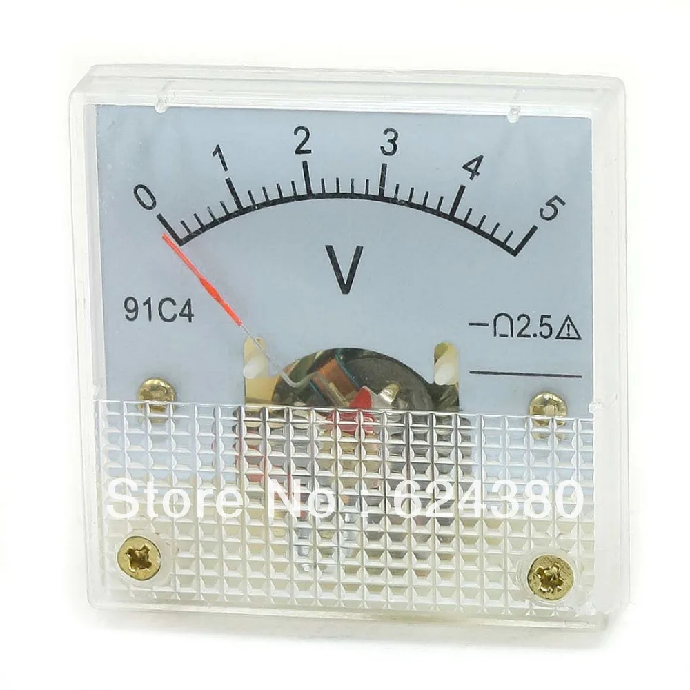 Вольтметр с аналоговой панелью вольтметр 91C4 указатель постоянного тока 0-5 в 3 10 15
