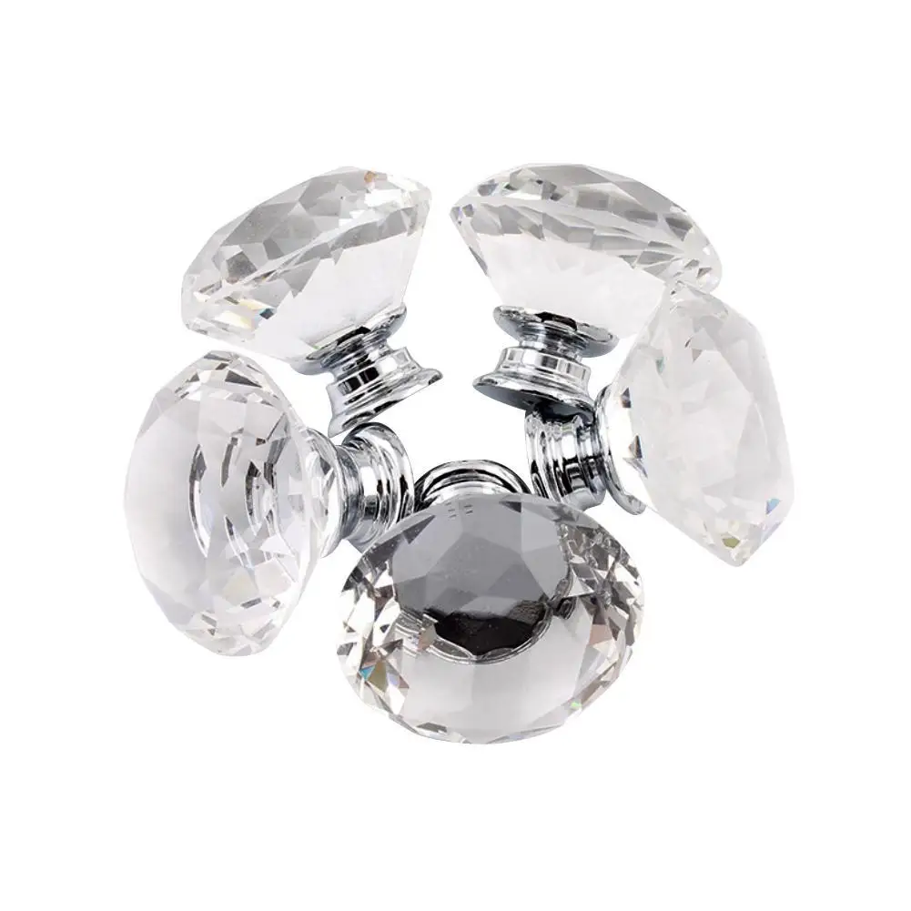10 шт 30 мм прозрачные хрустальные стеклянные алмазные дверные ручки для кухонного
