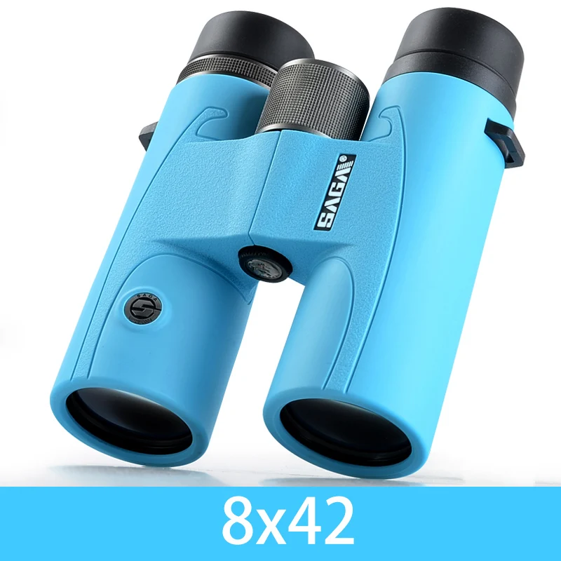 8x42Blue SAGA красочный бинокль 8x42 10x42 телескоп для взрослых бинокль открытый подарок компактный концертный HD Кемпинг оптический инструмент Пешие прогулки - Цвет: 8x42Blue
