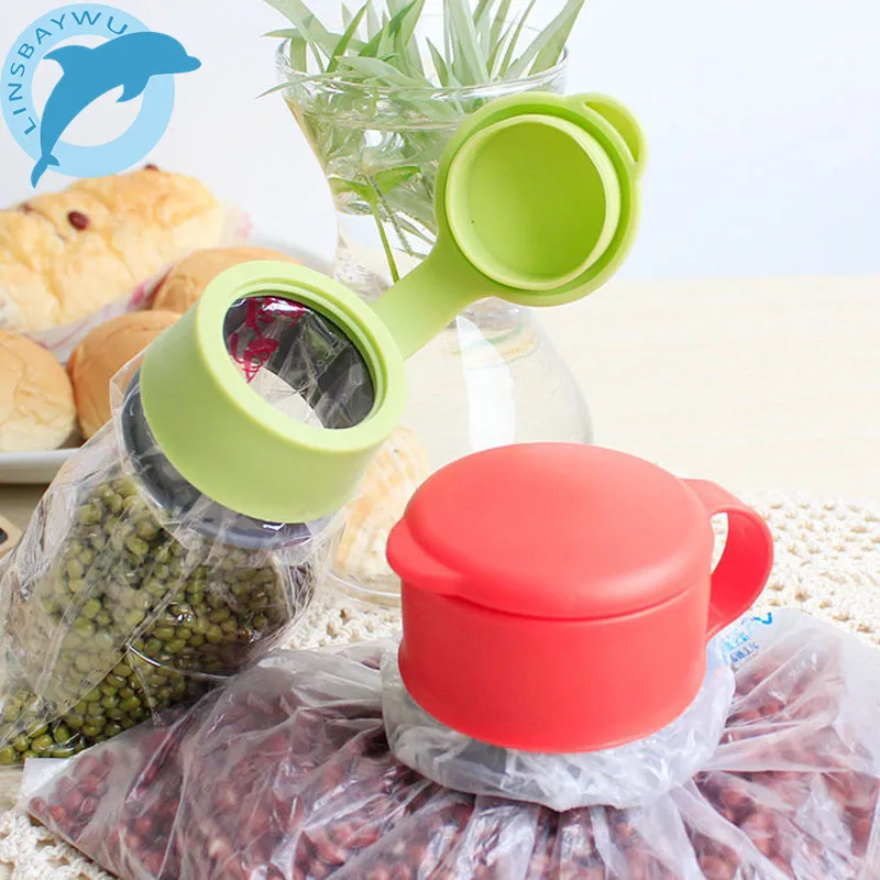 Пластиковая оранжевая пищевая кухонная сумка для хранения герметичная крышка