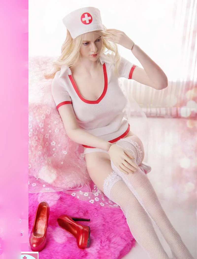 Игрушки Mnotht FG049 1/6 сексуальный костюм медсестры в белом/розовом цвете для