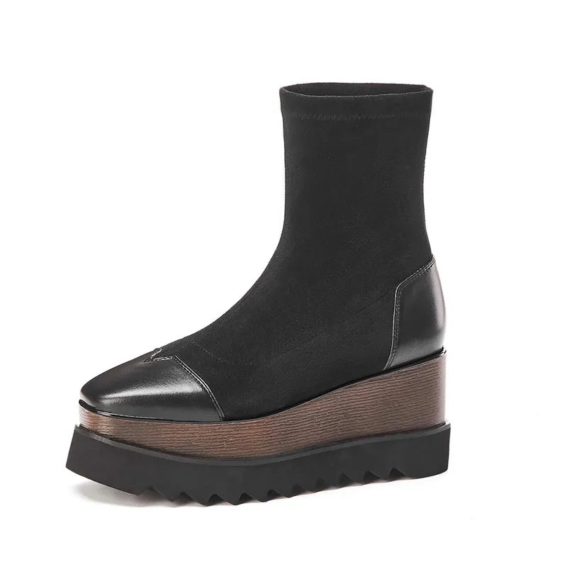 MEMUNIA/женские ботильоны наивысшего качества осенние ботинки из натуральной кожи и
