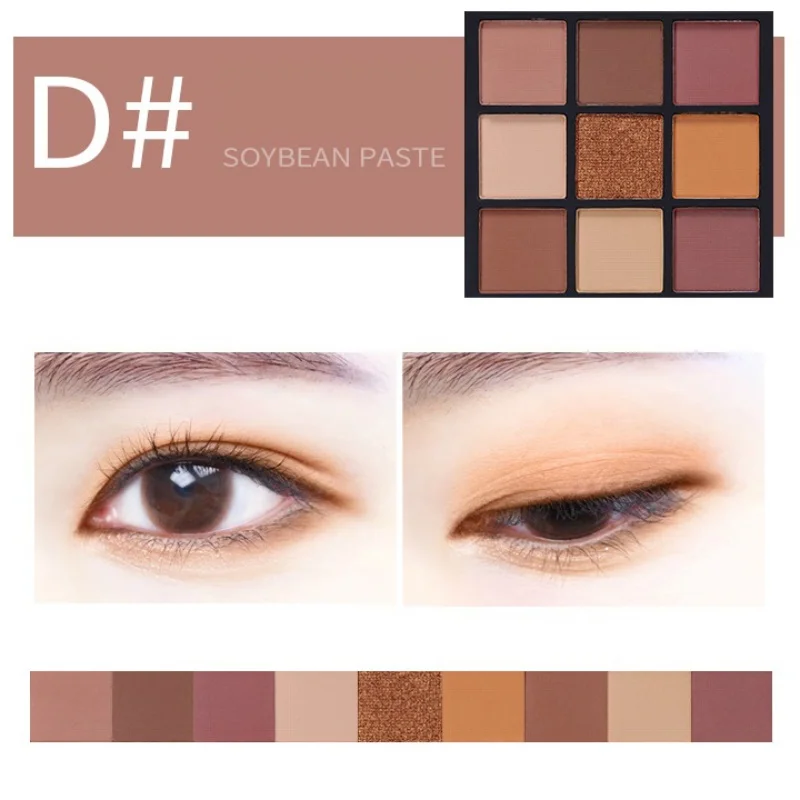 9 видов цветов мерцающие тени для век Палитра Водонепроницаемый земля теплый