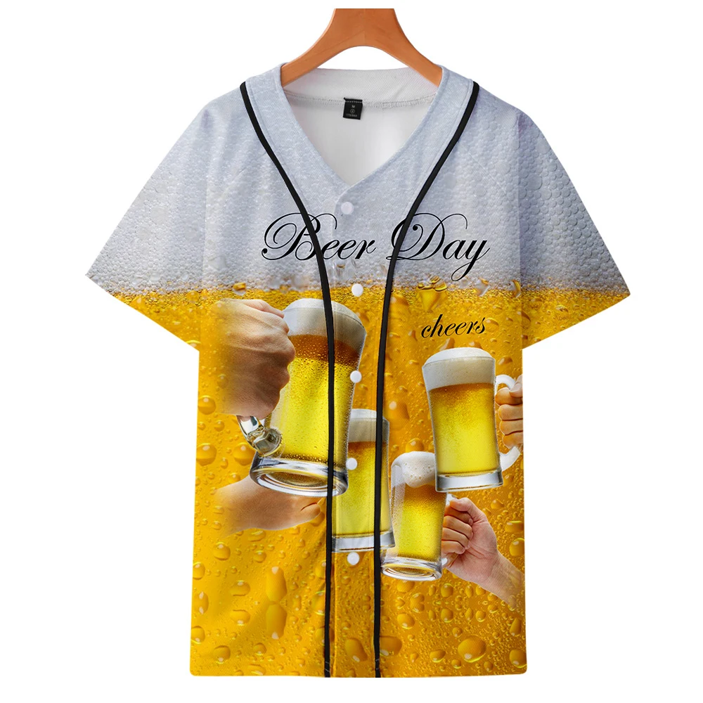 Beer day 3D New Clothes Summer Casual baseball t-shirt Women and Men 2019 Tops Hot Sale Short Sleeve t-shirts plus size | Женская одежда
