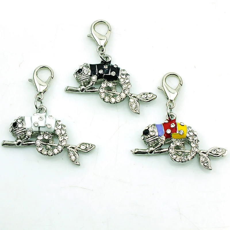 JINGLANG модные подвески Стразы Хамелеон Подвеска Эмаль Лобстер застежка Подвески