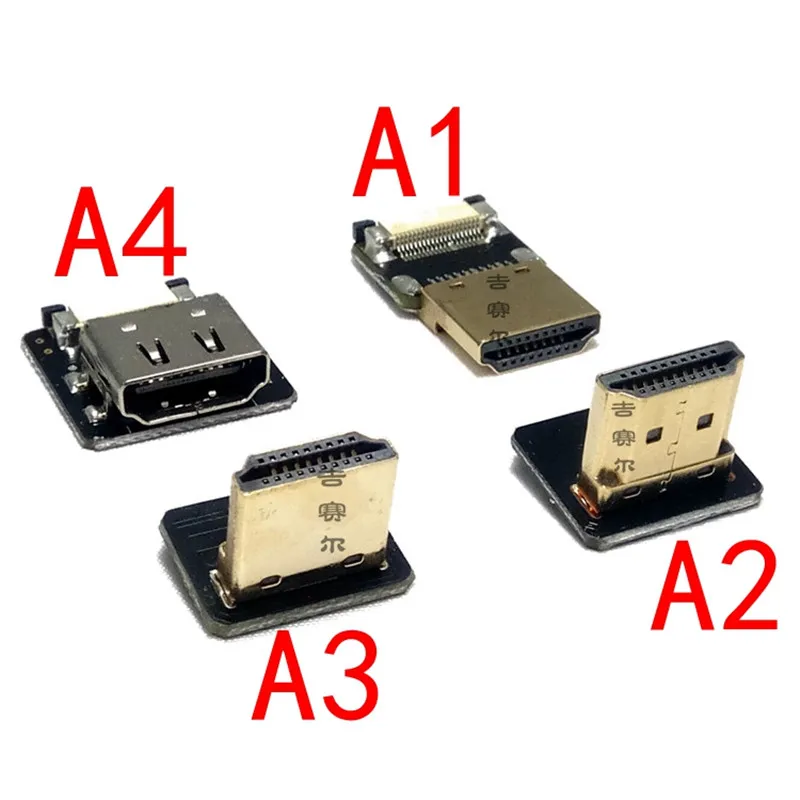 FPV Micro & MINI HDMI совместимый вверх и вниз Угловой 90 градусов штекер гнездо для HDTV