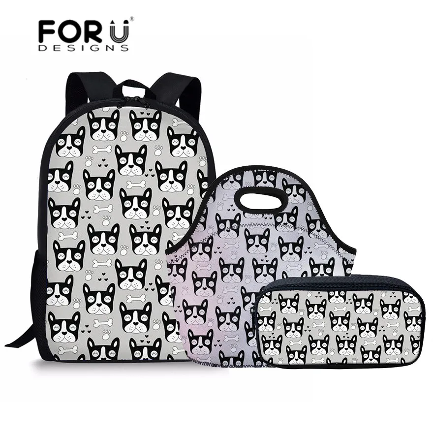 FORUDESIGNS/школьные сумки Детские рюкзаки милый портфель с принтом французского