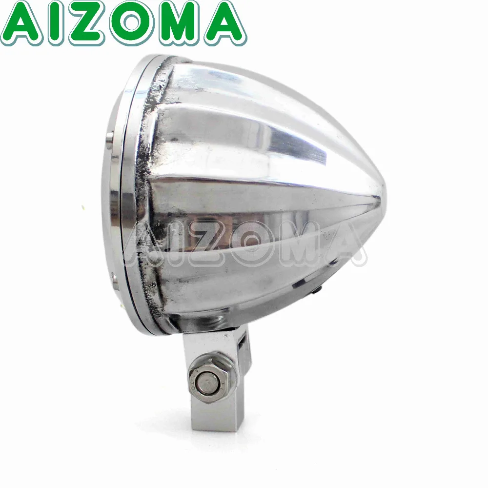 E mark E4 мотоцикл 4 ''винтажный головной свет H4 12V граненый алюминиевый для Harley Cafe