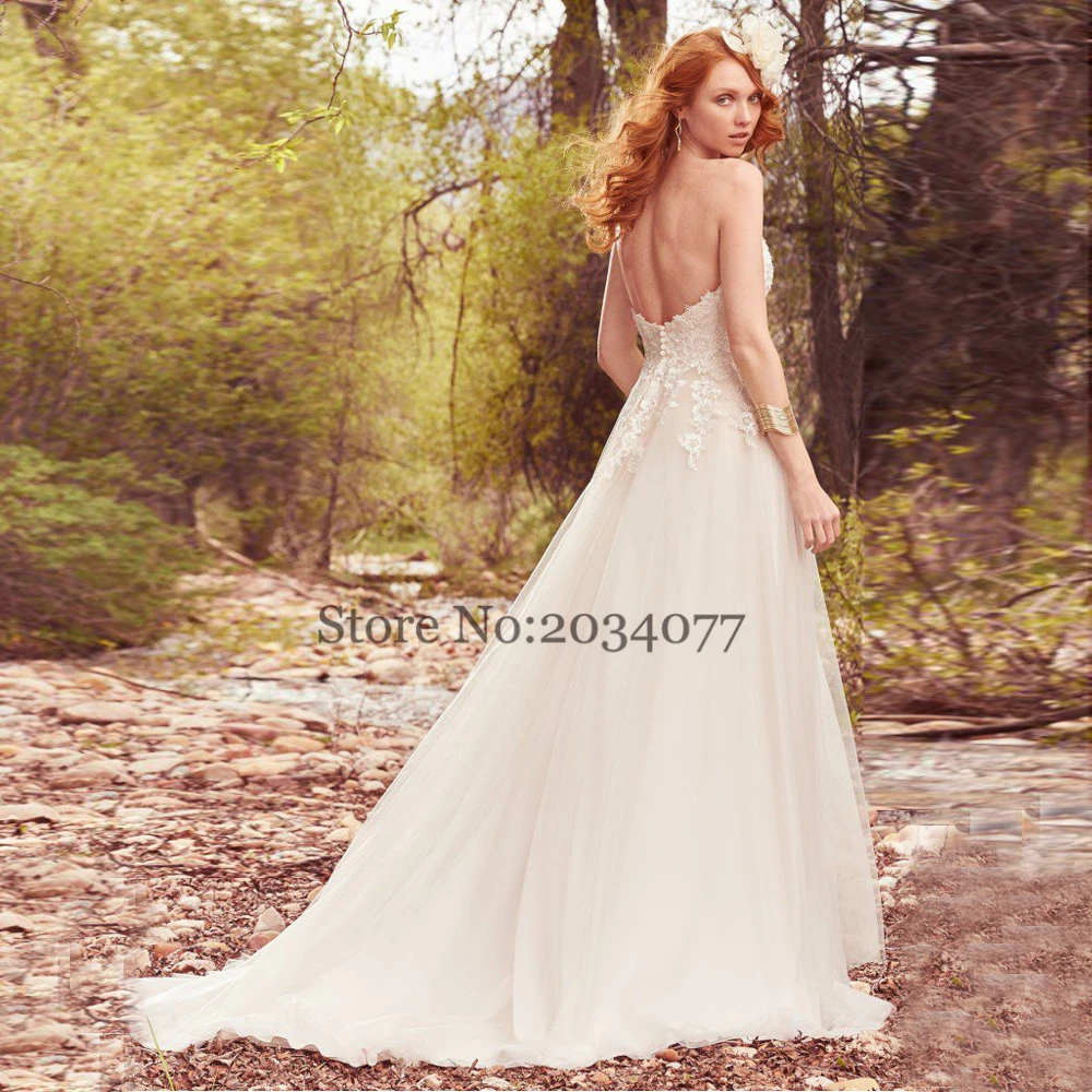 Мода Корейский Свадебное Платье Свет Шампанское Линия Кружева Свадебные Платья