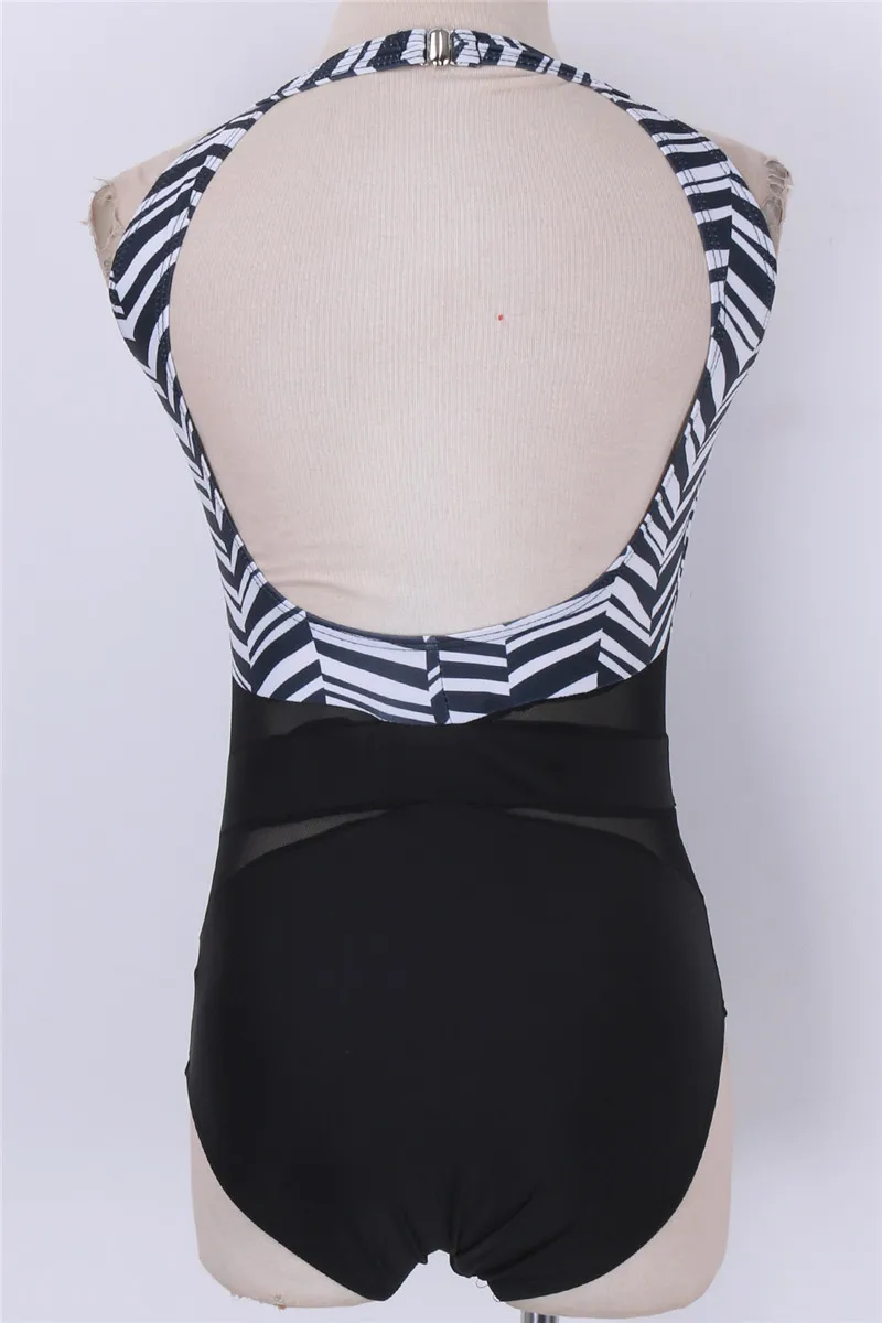 Женский купальник из прозрачной сетки сексуальный цельный в полоску с открытой