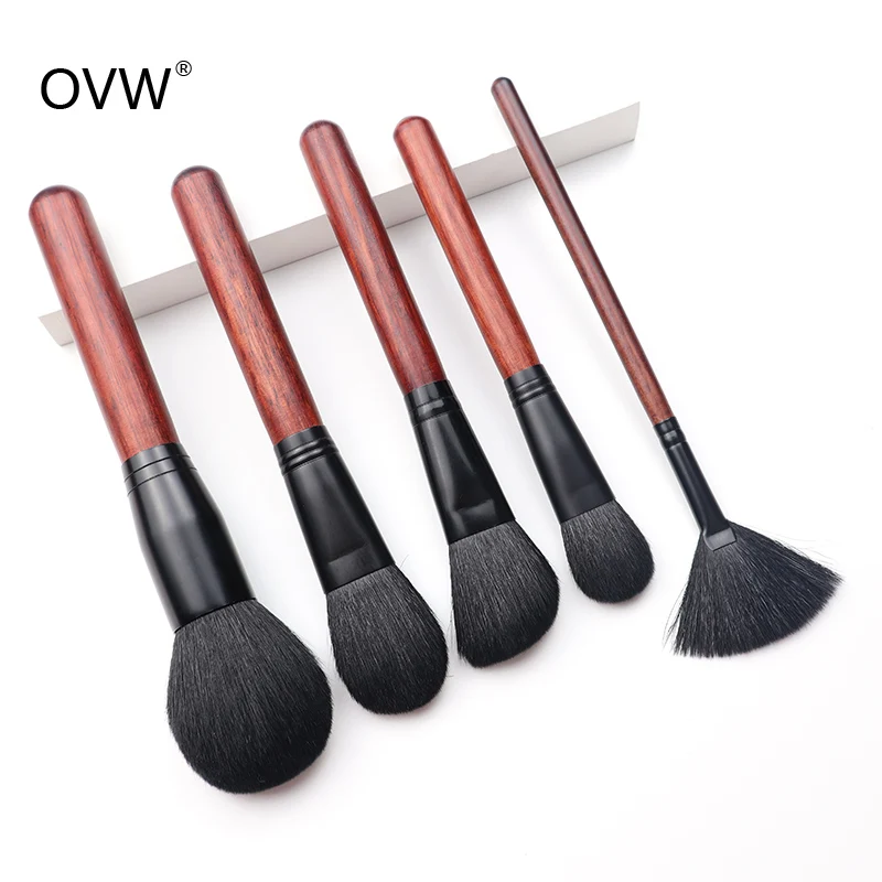 HM123424 5pcs OVW набор кистей для макияжа, Профессиональные кисти для макияжа, набор кистей для макияжа, кисть для пудры, набор косметических инструментов для макияжа - Handle Color: HM123424 5pcs