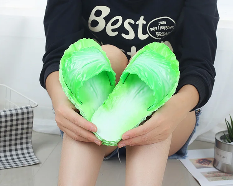 

2019 New Simple Women Slippers Sasual Sandals And Slippers Women Home Slip Cartoon Creative Cabbage Word Cool Drag Sandals 295