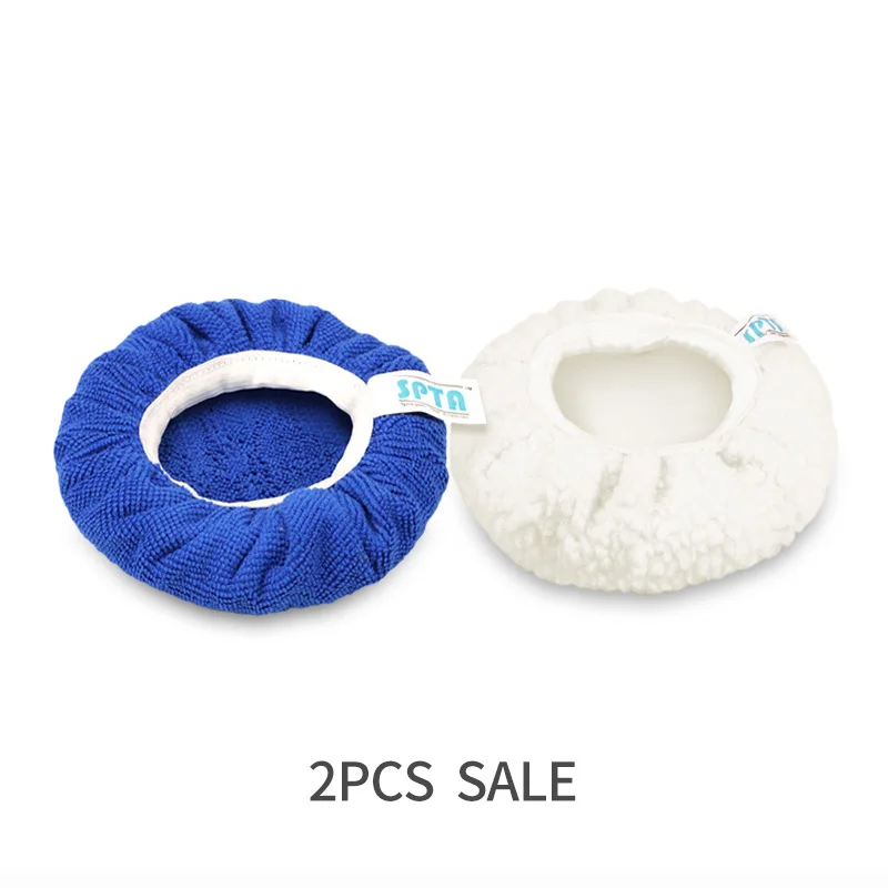 SPTA 9 10 Inch Car Polisher Pad Bonnet Polishing Buffing Waxing Pad Cover Case For Car Polisher Waxer Bonnet Auto Polish Machine - Color: 2pc 9inch