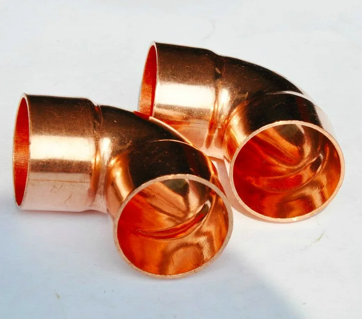 

10PCS/LOT Inner D:22mm Thickness:1mm International standard Copper Welding Elbow Pipe Seamless Copper 45 Degree Elbow