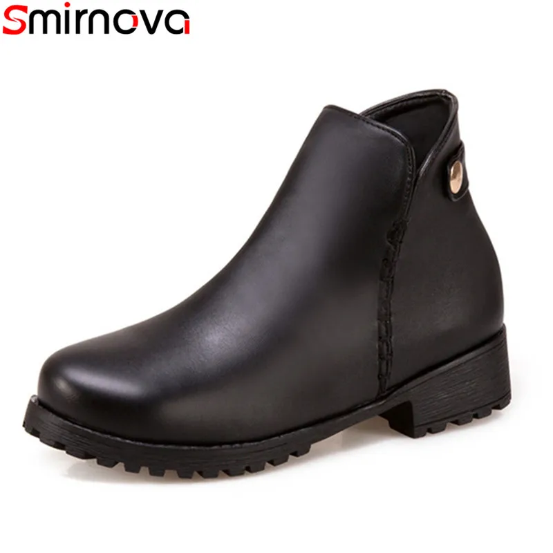 Smirnova/2018 Новое поступление Лидер продаж Женские ботильоны с круглым носком