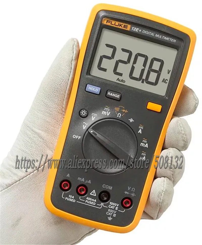 Fluke 12E + цифровой мультиметр AC/DC/Diode/R/C тестер напряжения тока с Ом емкость