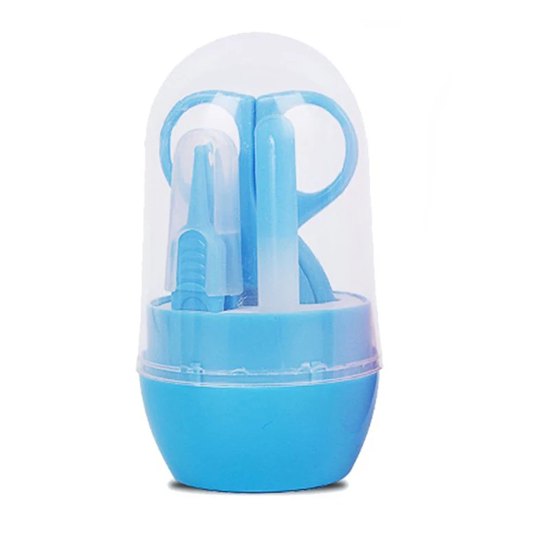 4Pcs blue 13 шт. детский набор для ухода за здоровьем, детский набор для ухода, безопасные маникюрные кусачки для ногтей, расческа, наждачная расческа, термометр, инструмент для ухода за ребенком - Цвет: 4Pcs blue