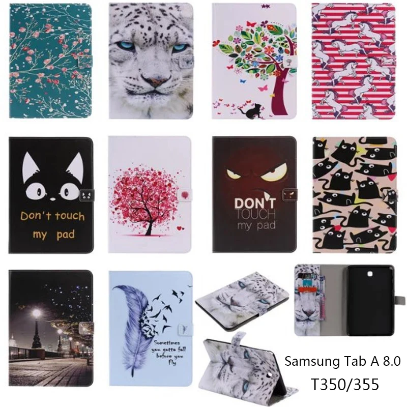 Чехол из искусственной кожи с рисунком для Samsung Galaxy Tab A 8 0 T350 T351 чехол планшета T355