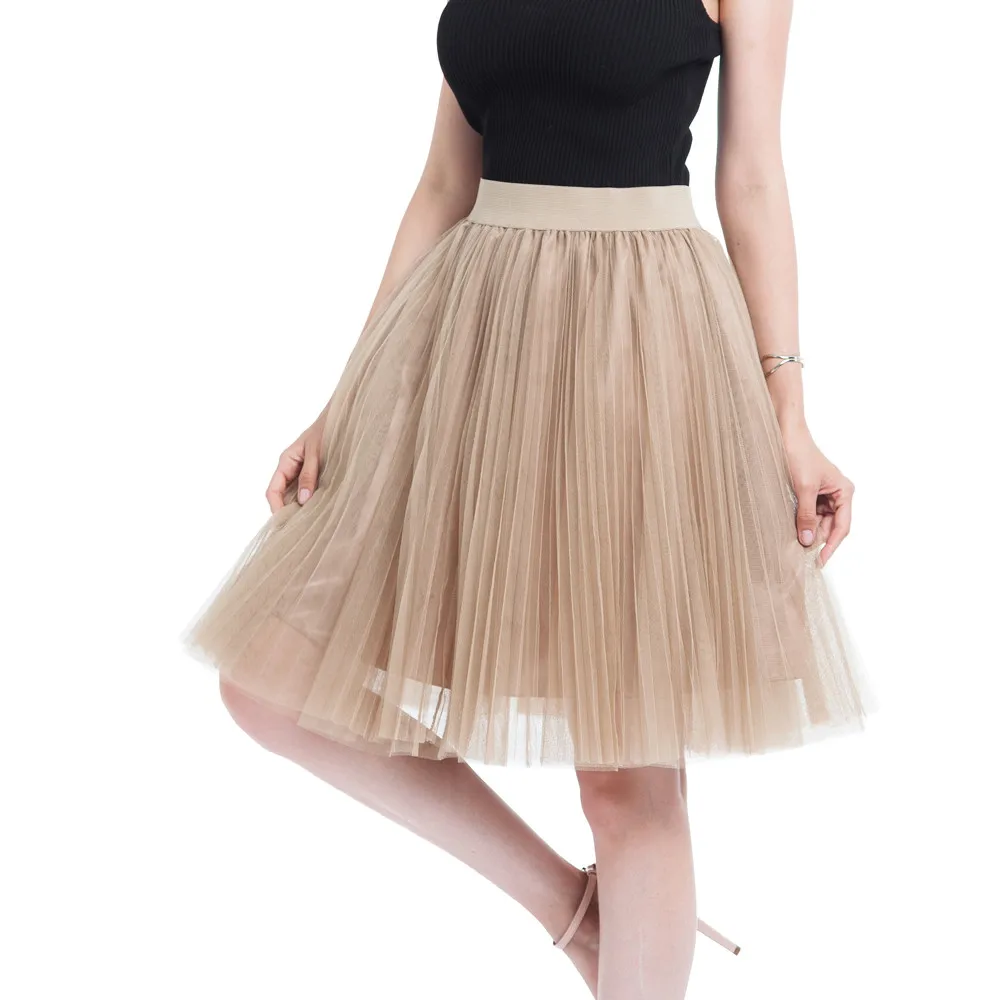 4 Многослойные фатиновые юбки для женщин с высокой талией бальное платье юбкой
