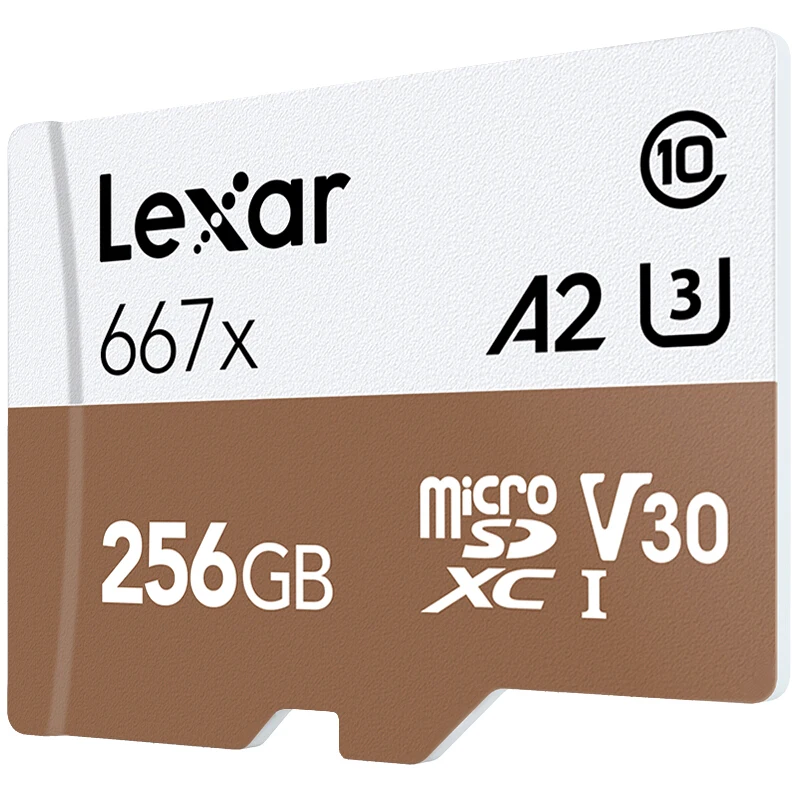 Lexar Tarjeta оригинальный 667x Micro SDXC UHS I 128 GB с адаптером 64 256GB A2 U3 V30 Clase 10 1080 p HD 4 K 3D DEO|Карты