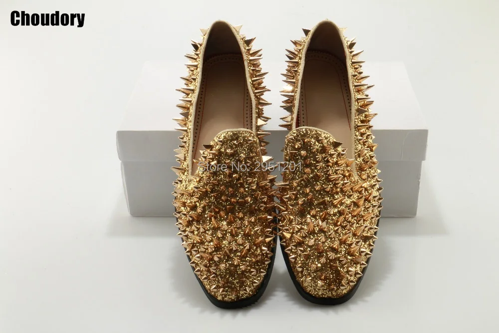 Новинка Фабричные мужские Роскошные блестящие туфли с логотипом Цвет золотой