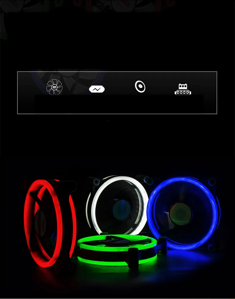 Компьютер 120 мм вентилятором кулер для воды Вентилятор Прохладный блики красные