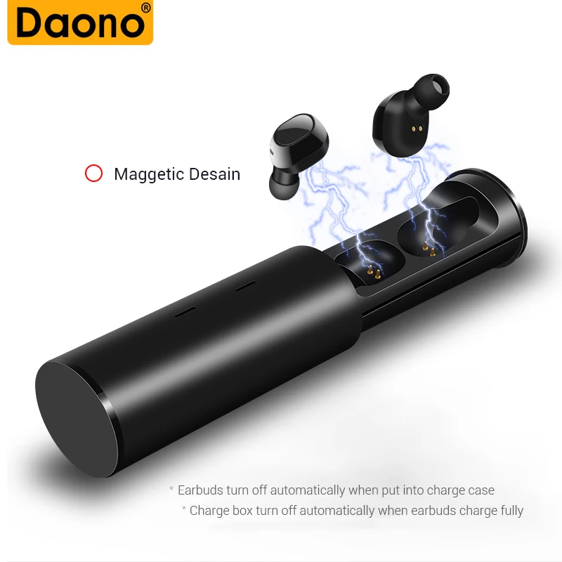DAONO наушники Bluetooth Беспроводной гарнитура 400 мАч зарядки коробка Наушники
