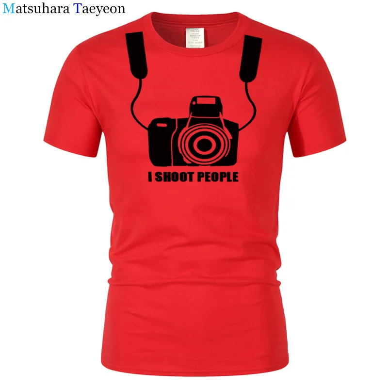 Мужская футболка с круглым вырезом и коротким рукавом I Shoot People Adult забавная для