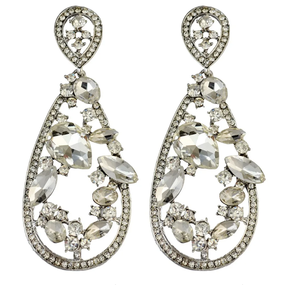 Женские Модные Цветные очаровательные серьги Кристальные стразы блестящие