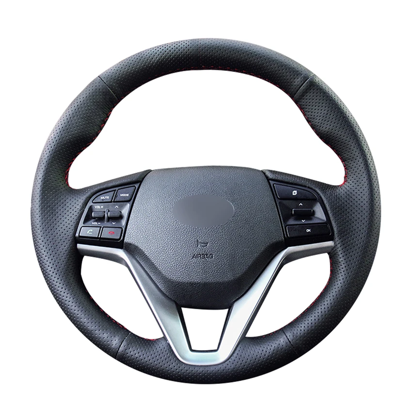 Прошитая вручную черная искусственная кожа для Hyundai Tucson 3 2015 2016 2017 2018 2019 Accent |