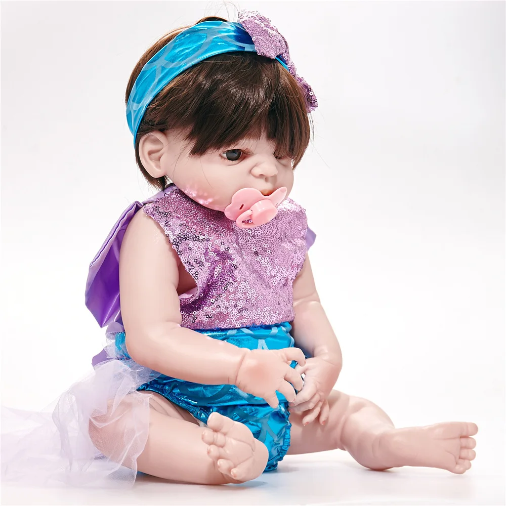 55 см детские куклы реалистичные Bebes Reborn силиконовые игрушки для девочек