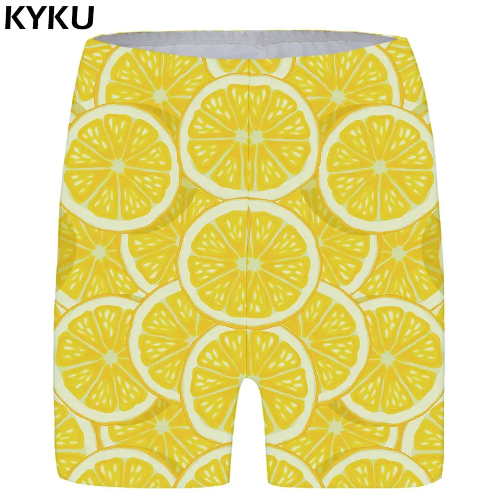 Shorts 10 Бренд KYKU, шорты с графикой, женские Желтые Повседневные Шорты, Ретро стиль, 3d принт, короткие штаны, обтягивающие, в стиле хип-хоп, женские шорты, женские летние, Новинка - Цвет: Shorts 10