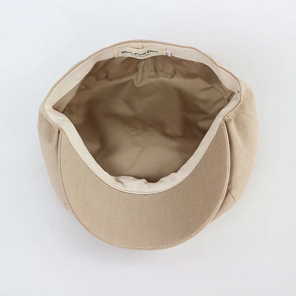 BooLawDee летняя дышащая льняная Кепка восьмиугольная со съемным профилем с